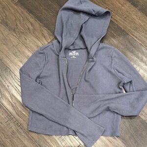 Hollister Blue Waffle Knit Hoodie